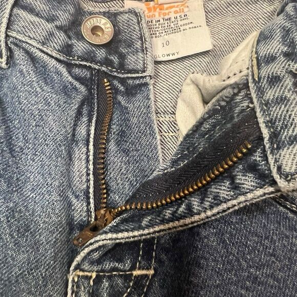 JNCO Gems Glowwy Girls Jeans Sz 10 Y2K Vintage USA Wide Leg Cartoon Embroidered - Picture 14 of 16